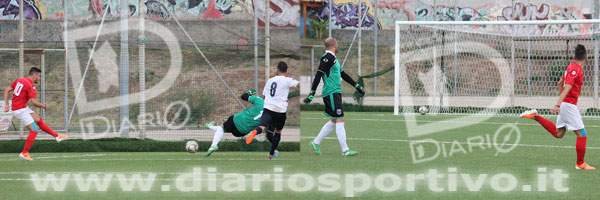 I due gol di Silvio Fanni, il primo con un diagonale di sinistro, il secondo con un pallonetto