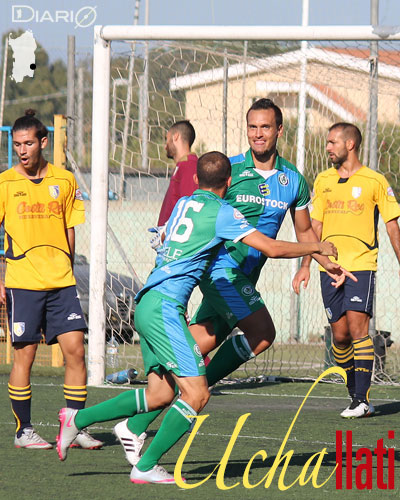 Gonzalo Ucha, esulta dopo il secondo gol al Muravera