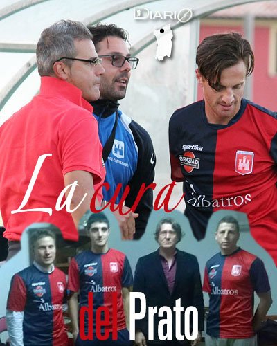 In rosso il tecnico Carlo Baiardo, sotto il presidente Andrea Prato con i nuovi acquisti Iacazzi, Muscau e Martinez