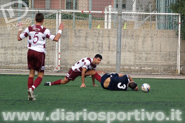 Nicola Piludu atterrato durante un'azione di gioco