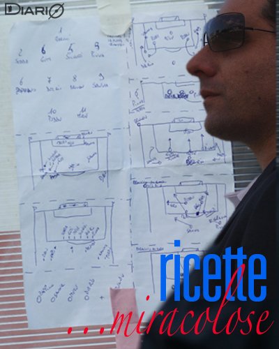 Cirinà e le sue disposizioni tattiche affisse in panchina Cirinà e le sue disposizioni tattiche affisse in panchina