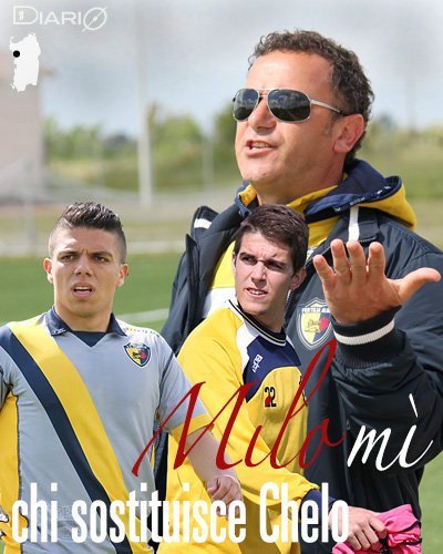 Il tecnico Massimiliano Paba e gli attaccanti Chelo e Milo