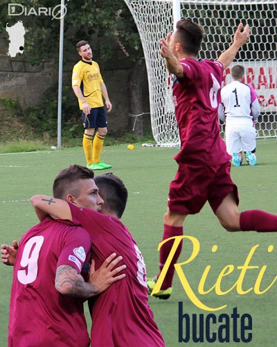 Francesco Marcheggiani segna il primo gol del Rieti