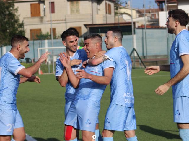 Accademia Sulcitana foto esultanza Cacciuto Elisa Cossu