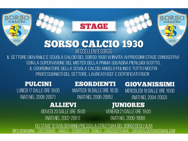 Sorso 1930, stage