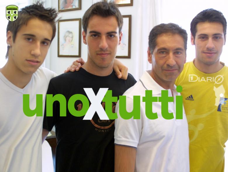 2006, Marcello, Marco e Matteo Mancosu con il padre Mimmo